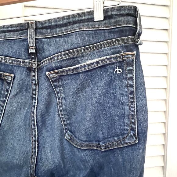 Rag & Bone Women’s Dre Slim Boyfriend Jeans Size 27 Distressed Ripped Knees Blue - Picture 7 of 12